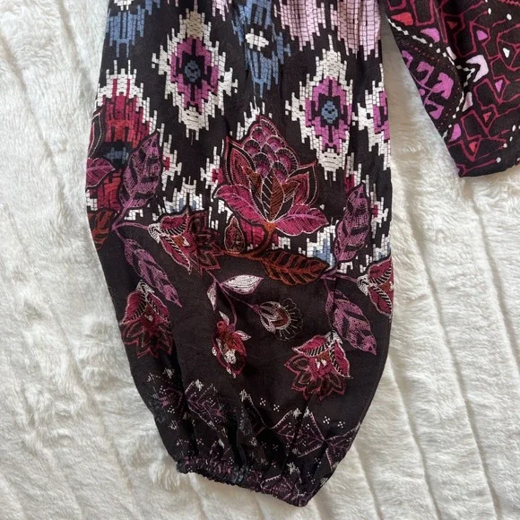 NWT Skies Are Blue Cropped Blouse Balloon Long Sleeve Floral Women's‎ Size Small - Picture 3 of 10